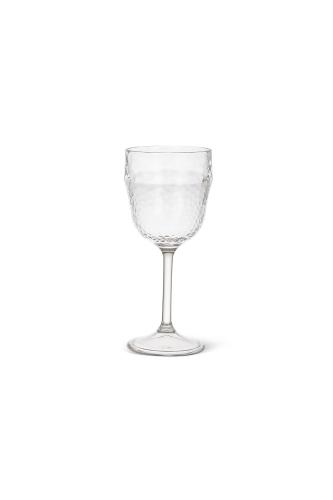 Coincasa πλαστικό ποτήρι με πόδι και hammered effect 20 x 9 cm - 007365432 Διάφανο